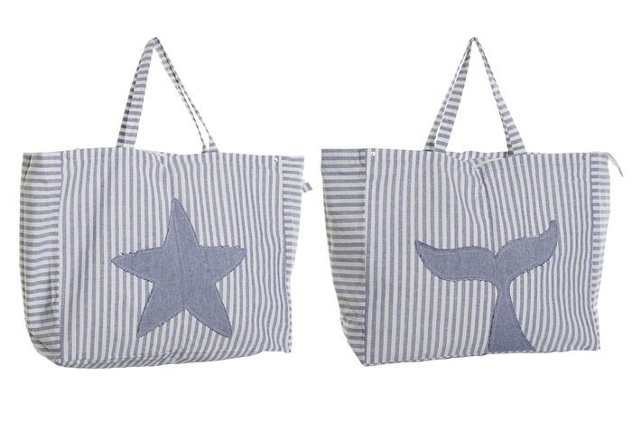 DKD Home Decor Bolso Atlantico Azul Blanco Poliester 60 x 24 x 50 cm (4 Unidades) DKD Home Decor Bolso Atlantico Azul Blanco Poliester 60 x 24 x 50 cm (4 Unidades)