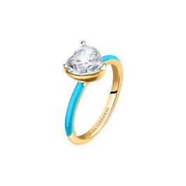 Chiara Ferragni Anillo Love Parade YG/BLU ENAMEL/WH CZ 18