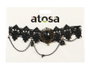 Atosa Collar Negro con Murciélagos y Corazones Rojos para Disfraz de Vampiresa