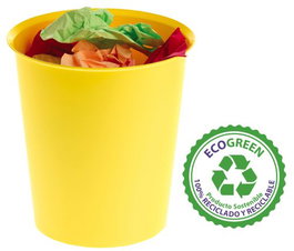 ARCHIVO 2000 Papelera de plástico color amarillo 18L