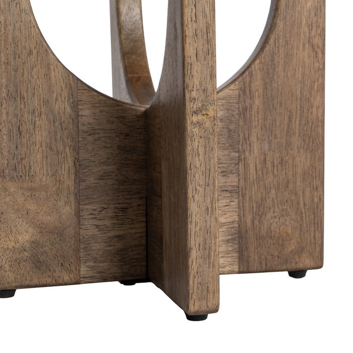 Mesa Auxiliar Marrón Madera-Cristal 40 X 40 X 51 cm