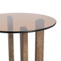 Mesa Auxiliar Marrón Madera-Cristal 40 X 40 X 51 cm