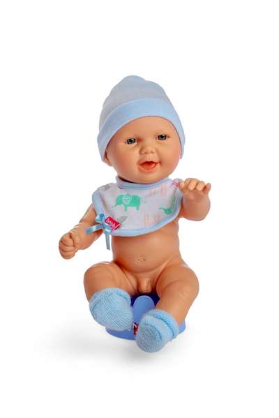 Berjuan Muñeco Bebé Pipi con Traje Azul y Accesorios, Muñeca de 30 cm para niños +3 años