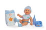 Berjuan Muñeco Bebé Pipi con Traje Azul y Accesorios, Muñeca de 30 cm para niños +3 años