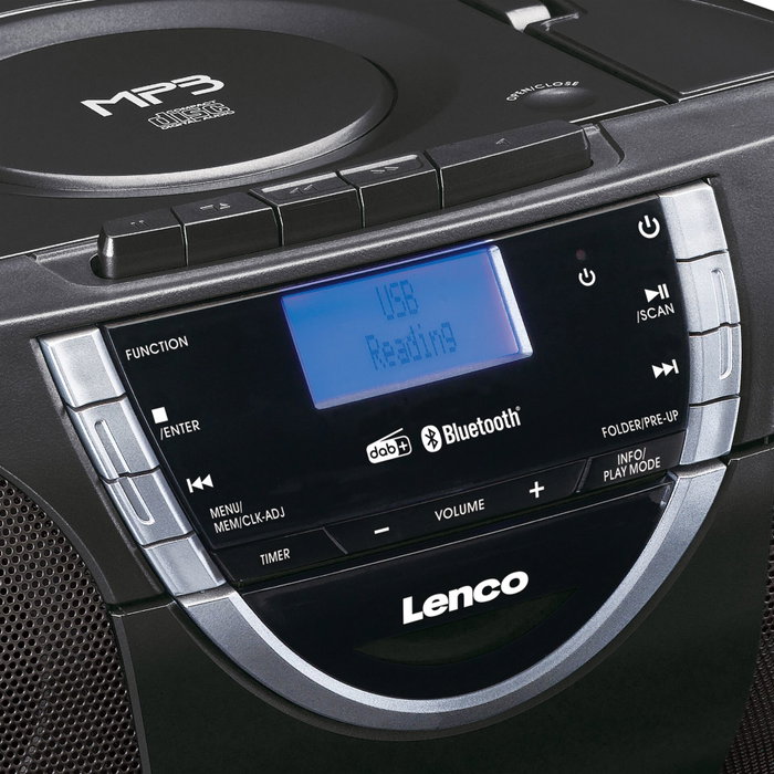 Lenco SCD-6900BK Radio, CD y Casete Portátil con Bluetooth