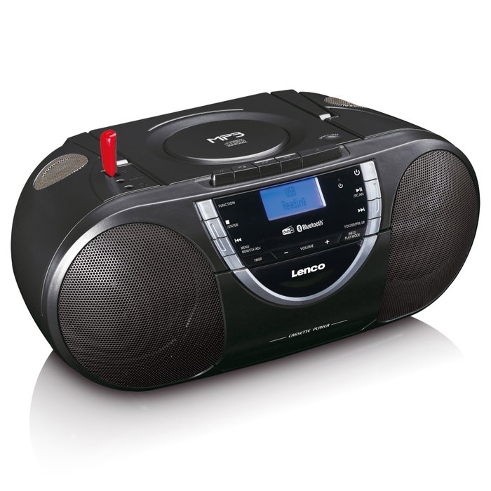 Lenco SCD-6900BK Radio, CD y Casete Portátil con Bluetooth