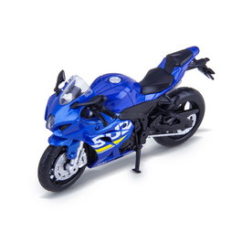 MAISTO Suzuki GSX-R1000 Moto a Escala 1:18 Modelo de Colección Pull Back Azul Metalizado D00401