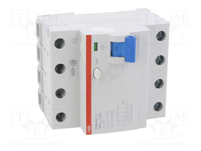 ABB F204AC-100/0.3 Interruptor diferencial 4 polos 100A 300mA