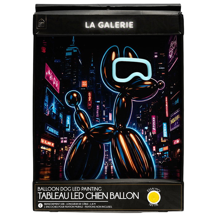 Home Deco Factory Cuadro Neón LED Perro 30x40 cm