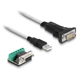 DeLOCK Adaptador USB 2.0 Tipo-A a RS-422/485 con bloque de terminales de 6 pines, 1,8 m