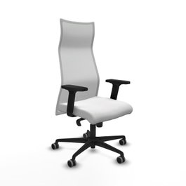 PIQUERAS Y CRESPO Sillón Albacete con mecanismo Sincro, Tela Blanca, Brazos 2D