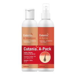 Vetnova Pack Cutania: Shampoo Antiparasitario 236 ml + Spray Antiparasitario 236 ml para Perros y Gatos