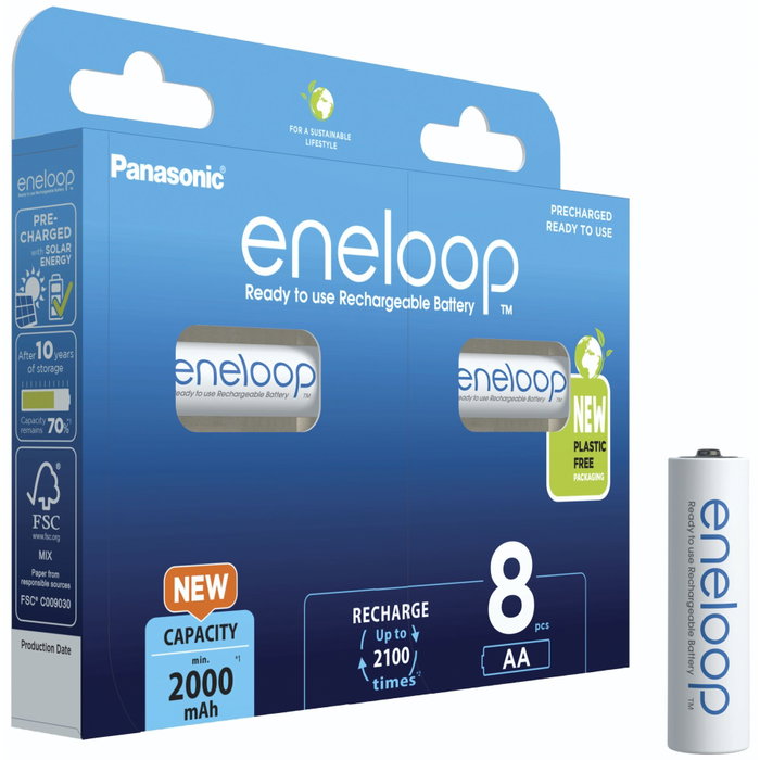 Panasonic Eneloop Mignon AA 2000mAh Ni-MH (Pack de 8)