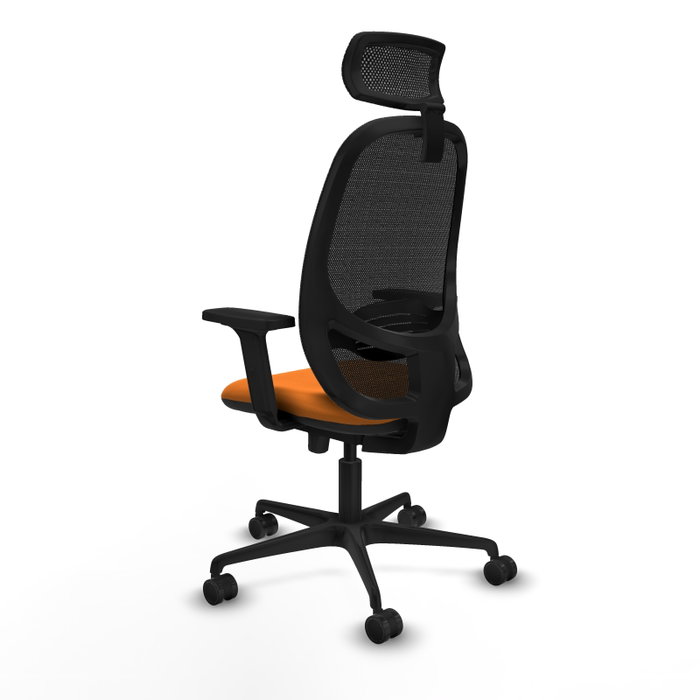 PIQUERAS Y CRESPO Silla de oficina Cilanco con mecanismo Sincro/Traslack, Naranja y Negro