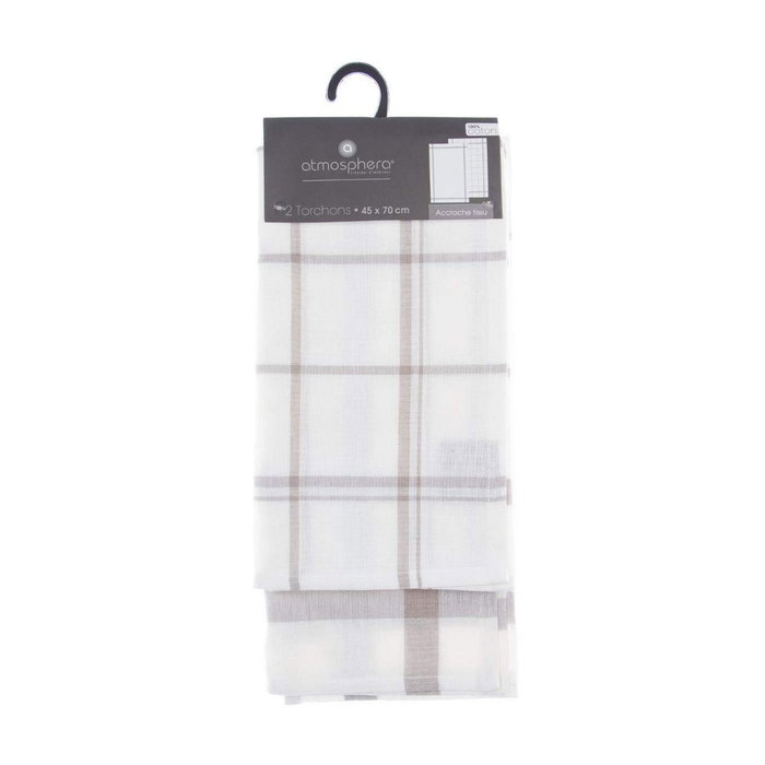 Atmosphera Trapos de cocina modelo cuadros grises 45 x 70 cm, 2 uds