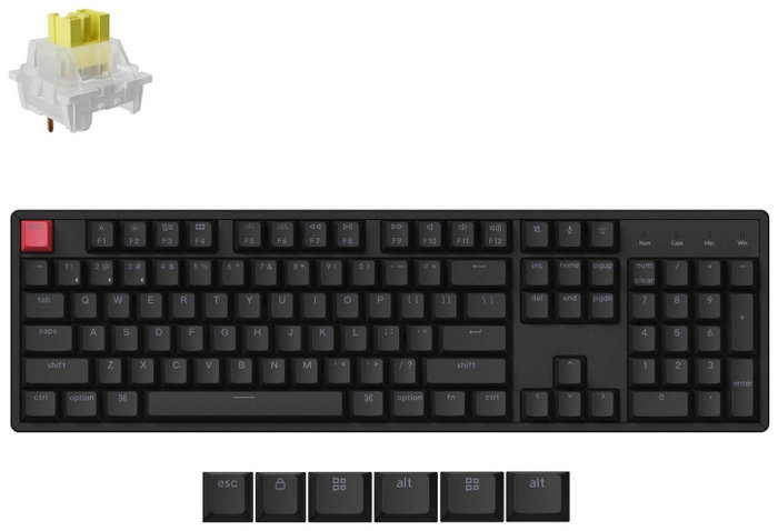 Keychron K10X-H4 Teclado Mecánico Full Size Banana Switch RGB Hot-Swap USB-C Inalámbrico Negro