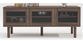 DKD Home Decor Mueble TV Moderno Marron Oscuro 140 x 40 x 55 cm 3 Puertas
