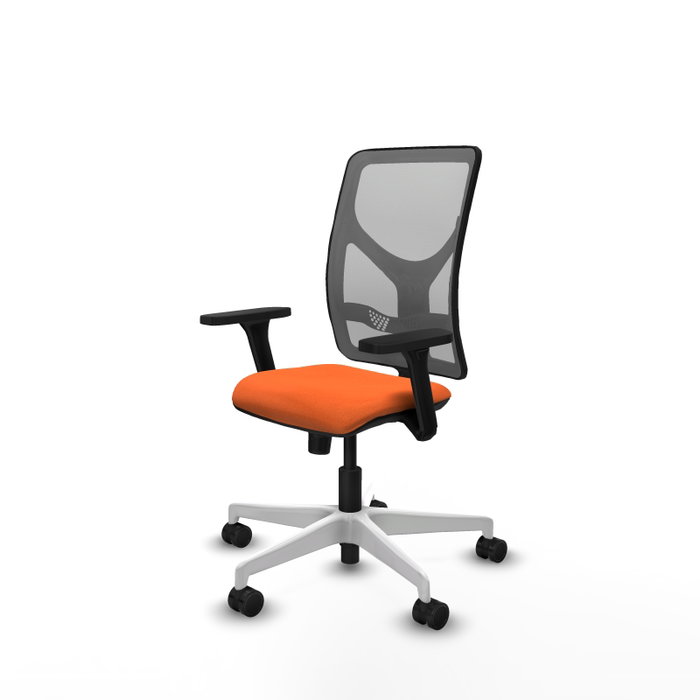PIQUERAS Y CRESPO Silla de oficina Motilla con mecanismo Sincro, Tela Naranja y Malla Gris