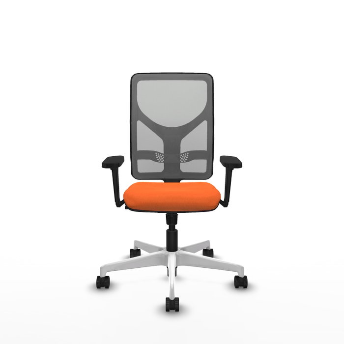 PIQUERAS Y CRESPO Silla de oficina Motilla con mecanismo Sincro, Tela Naranja y Malla Gris