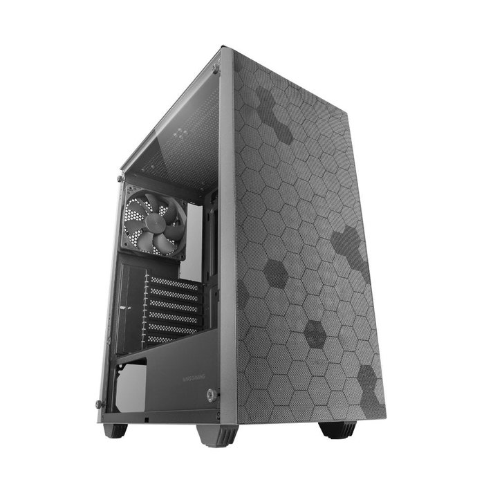 Mars Gaming MC-Q3 Caja Midi Tower PC Gaming ATX con Cristal Templado Lateral, Refrigeración Líquida 360mm, Rejillas Magnéticas, USB 3.0, Ventilador FDB 120mm Incluido - Color Gris
