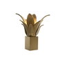DKD Home Decor Lámpara de sobremesa en acero patinado dorado mate