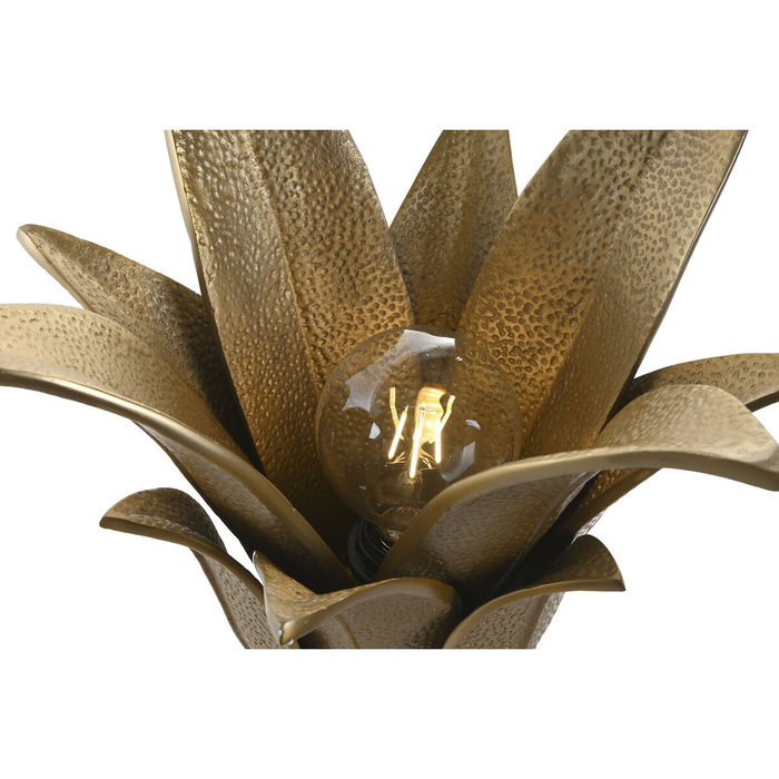 DKD Home Decor Lámpara de sobremesa en acero patinado dorado mate