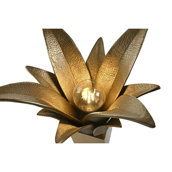DKD Home Decor Lámpara de sobremesa en acero patinado dorado mate