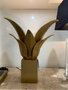DKD Home Decor Lámpara de sobremesa en acero patinado dorado mate
