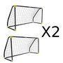 Ociotrends Set de 2 porterías plegable con anclajes 180 x 91 x 120 cm. color negro