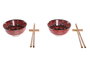 DKD Home Decor Set de Sushi 6 Piezas Mandala Rosa en Bambú y Gres