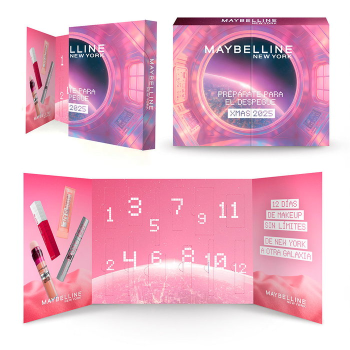 Maybelline New York Calendario de Adviento 12 piezas - Set de Maquillaje Navidad