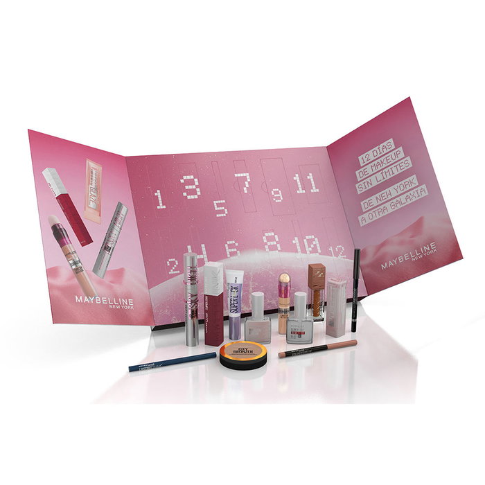 Maybelline New York Calendario de Adviento 12 piezas - Set de Maquillaje Navidad