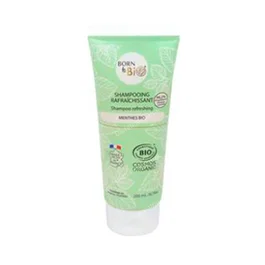 Born To Bio Champú Refrescante Menta Verde para Cabello Graso 200 ml - Certificado Orgánico Cosmos Organic