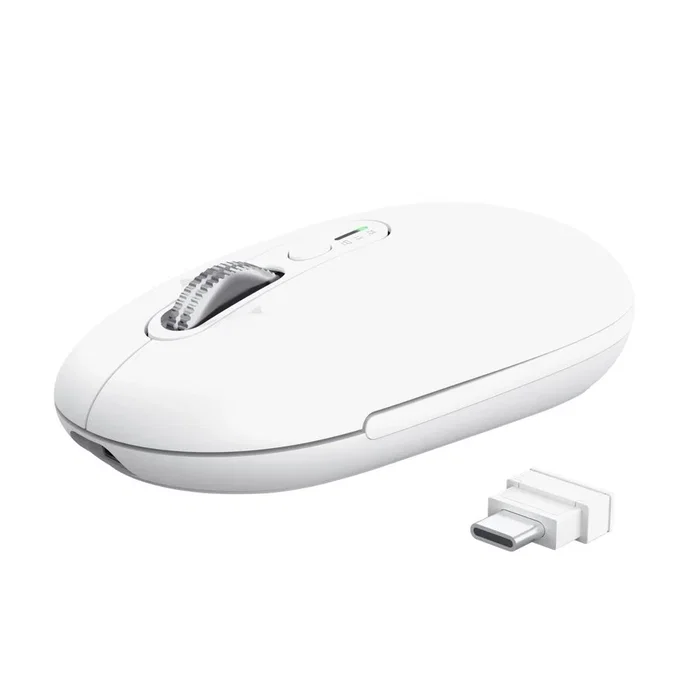Trust Seron Slim Multi - Ratón Óptico Inalámbrico RF + Bluetooth, Ambidiestro, 3200 DPI, 7 Botones, para Oficina, Blanco