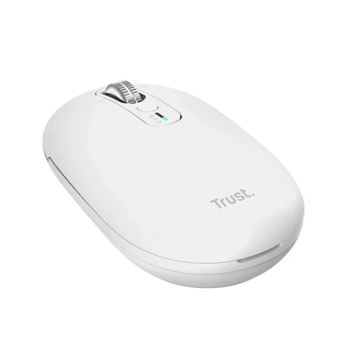 Trust Seron Slim Multi - Ratón Óptico Inalámbrico RF + Bluetooth, Ambidiestro, 3200 DPI, 7 Botones, para Oficina, Blanco