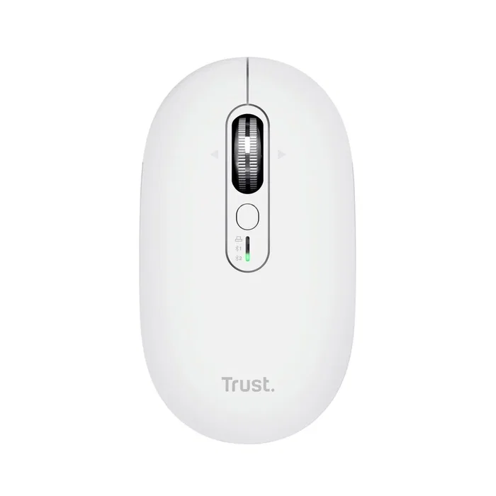 Trust Seron Slim Multi - Ratón Óptico Inalámbrico RF + Bluetooth, Ambidiestro, 3200 DPI, 7 Botones, para Oficina, Blanco