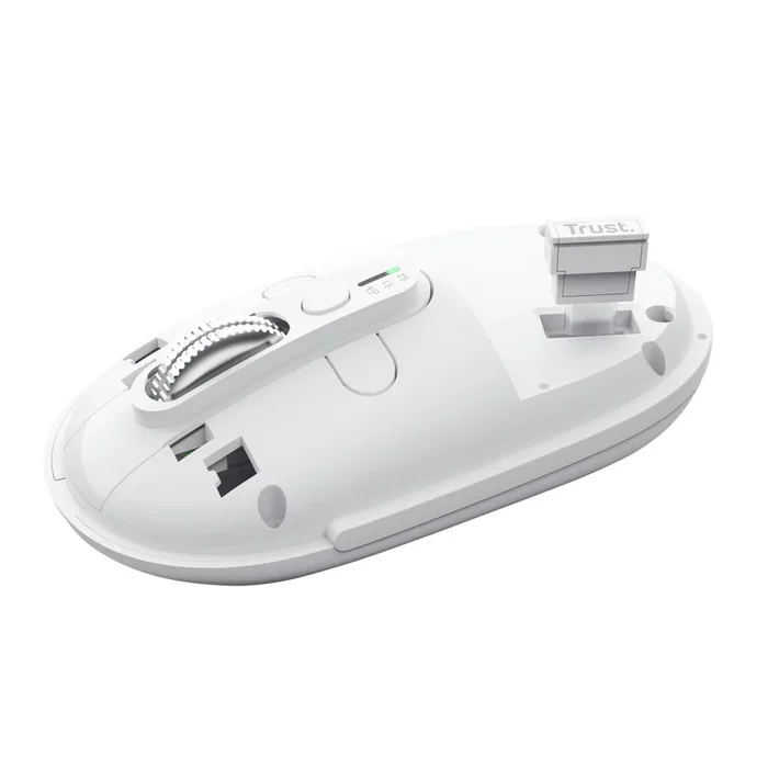 Trust Seron Slim Multi - Ratón Óptico Inalámbrico RF + Bluetooth, Ambidiestro, 3200 DPI, 7 Botones, para Oficina, Blanco