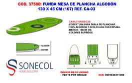 Funda mesa de plancha algodón 130 x 45 cm CA-03