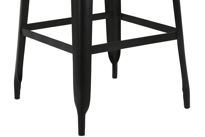 DKD Home Decor Taburete Horeca Vintage Negro Marrón de Metal y Madera. Altura Asiento 77 cm