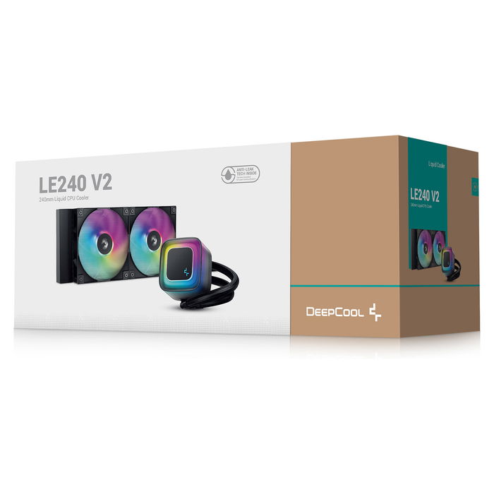 DeepCool LE240 V2 Refrigeración Líquida Todo en Uno, Ventilador de 12 cm, Negro