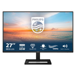 Philips 1000 Series Monitor Profesional 27E1N1600AE/00 - 27" QHD 2560x1440 IPS, 100Hz, 1ms MPRT, HDR, USB-C 65W, Altavoces, Ajuste en Altura, Negro