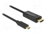 DeLOCK Adaptador de vídeo USB Tipo C a HDMI 4K 30 Hz 3 m Negro