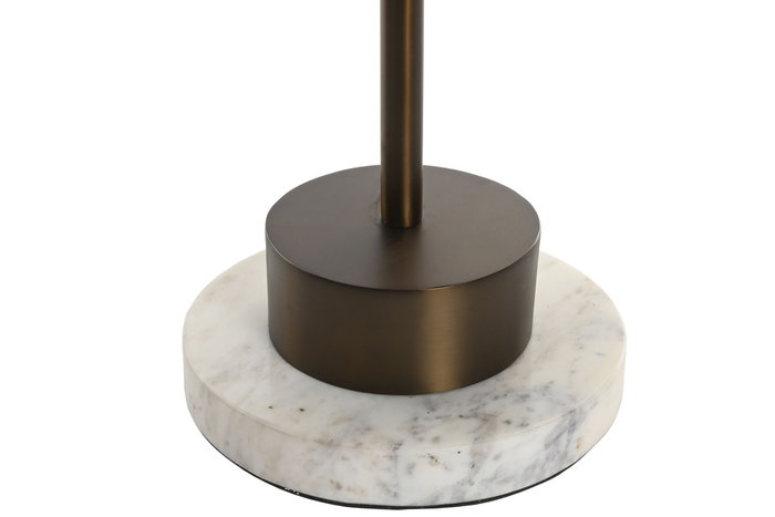DKD Home Decor Lámpara de sobremesa de acero y mármol color cobre