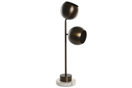 DKD Home Decor Lámpara de sobremesa de acero y mármol color cobre