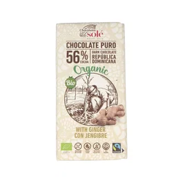 Chocolates Sole Chocolate Negro 56% con Jengibre 100g - Ecológico