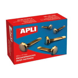 Apli Encuadernadores Metálicos Sin Arandela Dorados 17mm (100 unidades)
