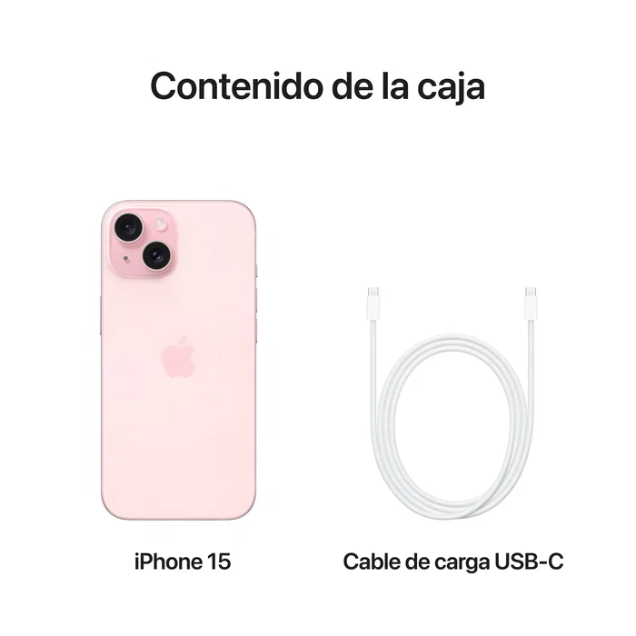 Apple iPhone 15 256GB - Smartphone 6.1" Super Retina XDR OLED, 5G, Cámara Principal 48MP, Chip A16 Bionic, USB-C, iOS 17, Resistente al Agua IP68, Color Rosa