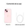 Apple iPhone 15 256GB - Smartphone 6.1" Super Retina XDR OLED, 5G, Cámara Principal 48MP, Chip A16 Bionic, USB-C, iOS 17, Resistente al Agua IP68, Color Rosa