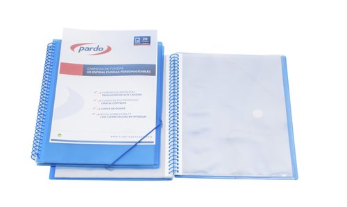 Pardo Carpeta de fundas Studio Style con espiral, 30 fundas y color azul