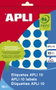 Apli Paq.320 etiquetas escritura manual redondas 19mm azul
